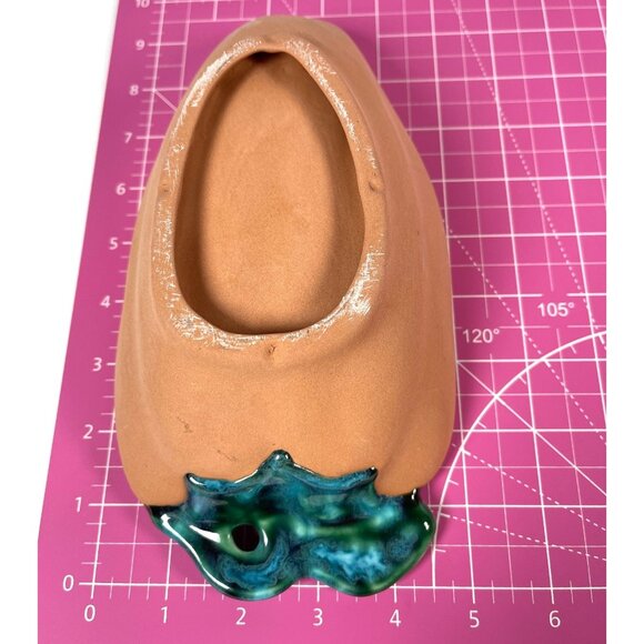 Terracotta Bowl Handcrafted Ceramic Southwest Chili Pepper Green Glaze Vintage - Picture 10 of 11